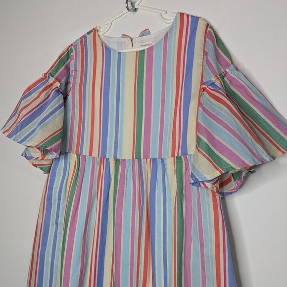 Crewcuts pink blue cream striped short sleeve dress 7 - Picture 2 of 8